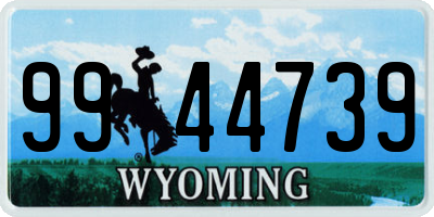 WY license plate 9944739