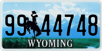 WY license plate 9944748