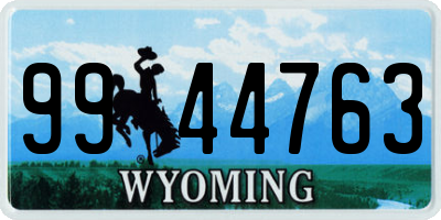 WY license plate 9944763