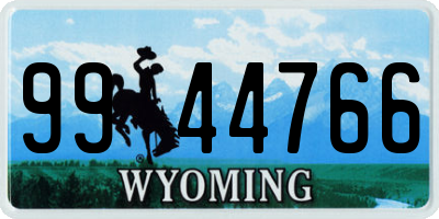 WY license plate 9944766