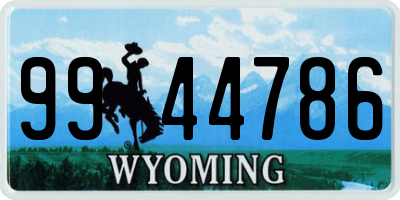 WY license plate 9944786