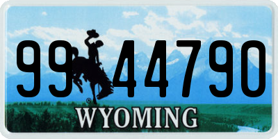 WY license plate 9944790