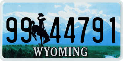 WY license plate 9944791