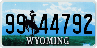 WY license plate 9944792
