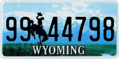 WY license plate 9944798