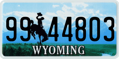 WY license plate 9944803