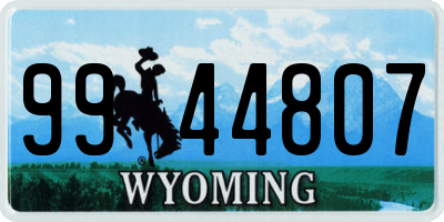 WY license plate 9944807