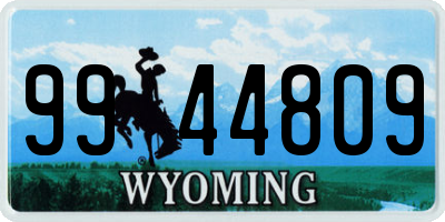 WY license plate 9944809