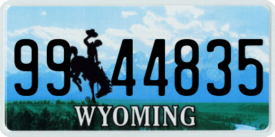 WY license plate 9944835