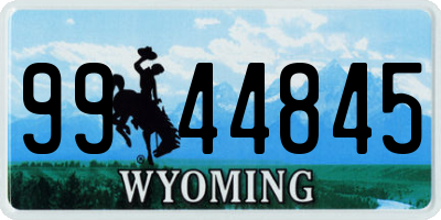 WY license plate 9944845