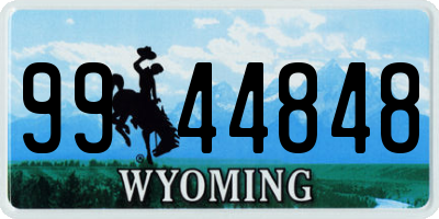 WY license plate 9944848