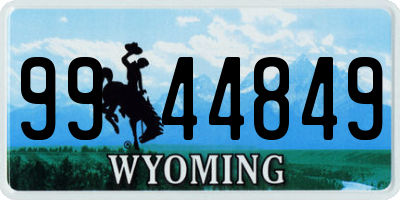 WY license plate 9944849