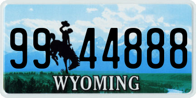 WY license plate 9944888