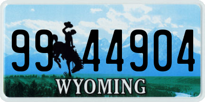 WY license plate 9944904