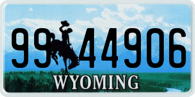 WY license plate 9944906