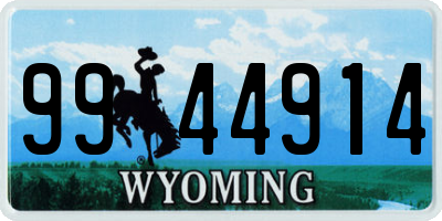 WY license plate 9944914