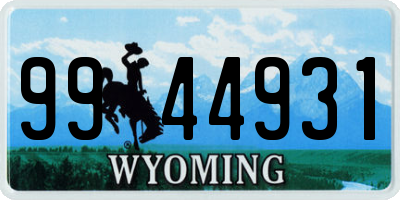 WY license plate 9944931