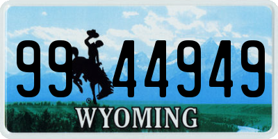 WY license plate 9944949