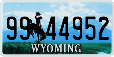 WY license plate 9944952
