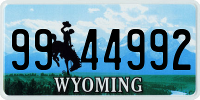 WY license plate 9944992