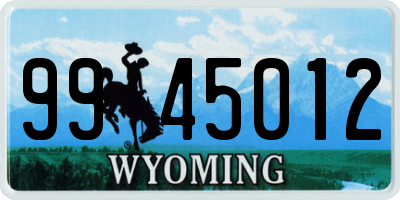 WY license plate 9945012