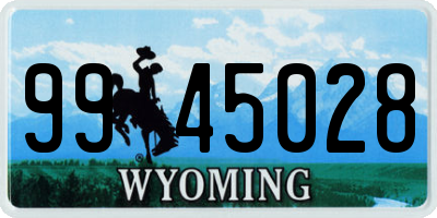 WY license plate 9945028