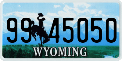 WY license plate 9945050