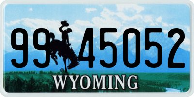 WY license plate 9945052