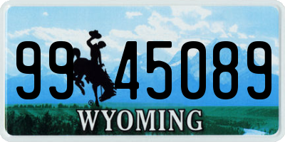 WY license plate 9945089