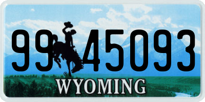 WY license plate 9945093