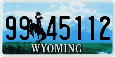 WY license plate 9945112