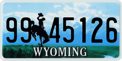 WY license plate 9945126