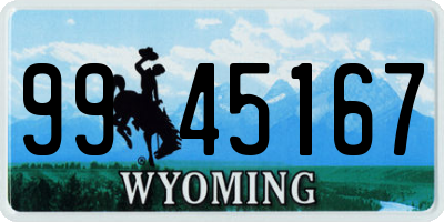 WY license plate 9945167