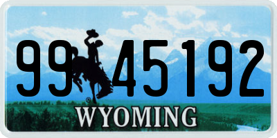 WY license plate 9945192