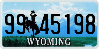 WY license plate 9945198