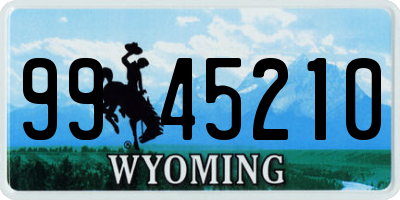 WY license plate 9945210