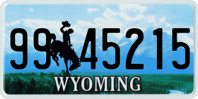 WY license plate 9945215