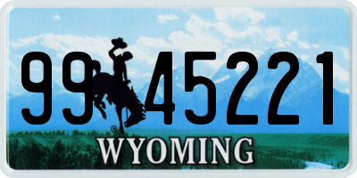 WY license plate 9945221