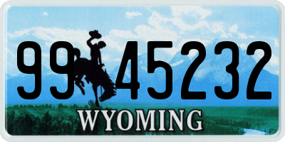 WY license plate 9945232