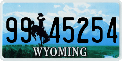 WY license plate 9945254