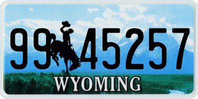 WY license plate 9945257