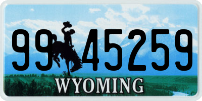 WY license plate 9945259