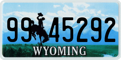 WY license plate 9945292