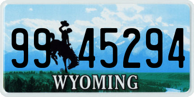 WY license plate 9945294