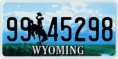 WY license plate 9945298