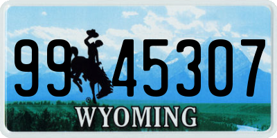 WY license plate 9945307