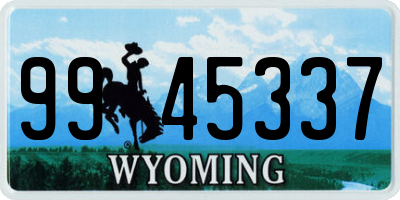 WY license plate 9945337