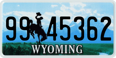 WY license plate 9945362