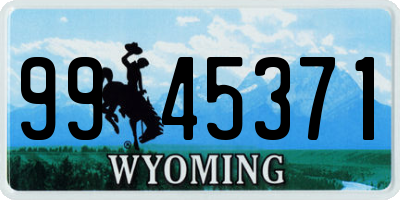 WY license plate 9945371