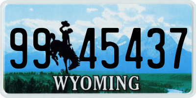 WY license plate 9945437